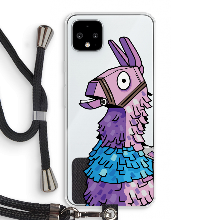 Lama: Pixel 4 XL Transparant Hoesje met koord