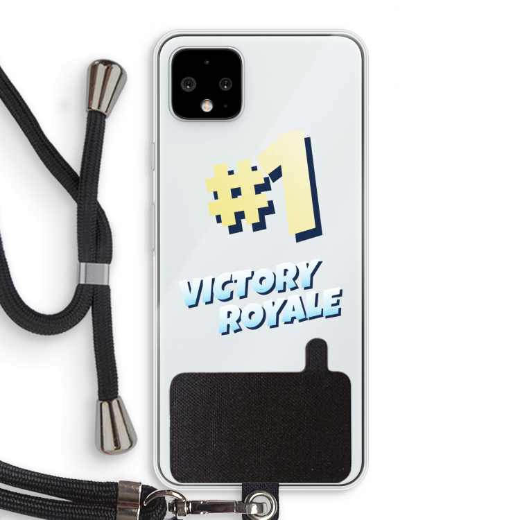 Victory Royale: Pixel 4 XL Transparant Hoesje met koord