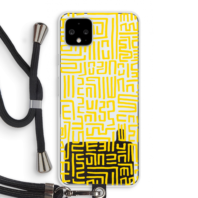 Majorelle Blue Print: Pixel 4 XL Transparant Hoesje met koord