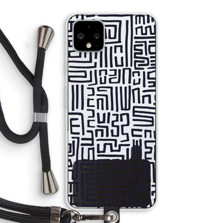 Moroccan Print: Pixel 4 XL Transparant Hoesje met koord