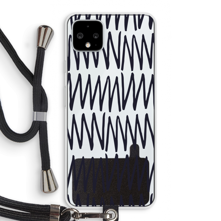 Marrakech Zigzag: Pixel 4 XL Transparant Hoesje met koord