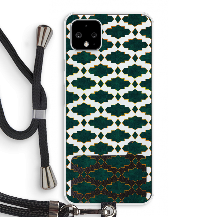 Moroccan tiles: Pixel 4 XL Transparant Hoesje met koord