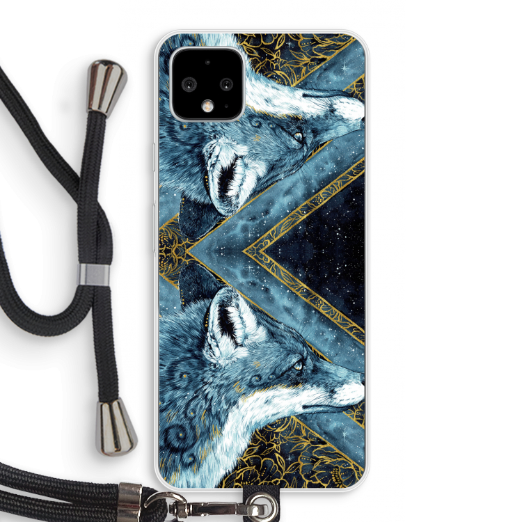 Golden Fox: Pixel 4 XL Transparant Hoesje met koord