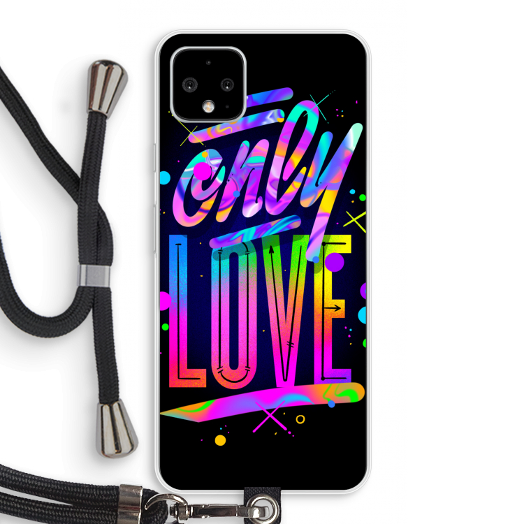 Only Love: Pixel 4 XL Transparant Hoesje met koord
