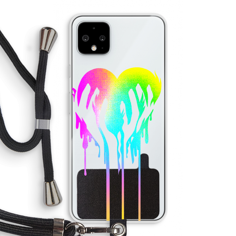Hold My Heart: Pixel 4 XL Transparant Hoesje met koord