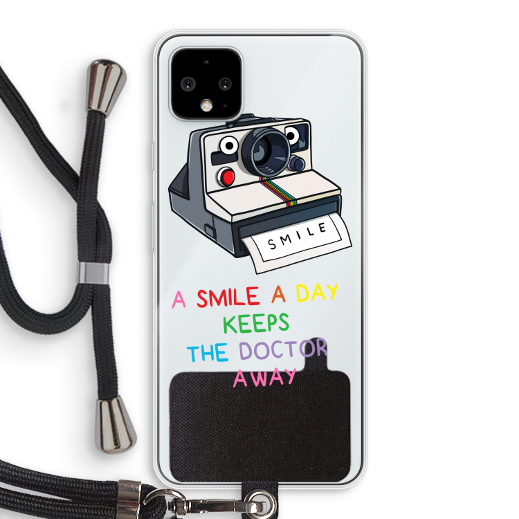 Smile: Pixel 4 XL Transparant Hoesje met koord