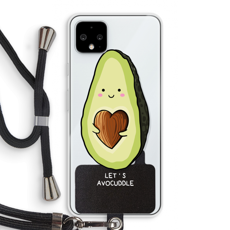 Avocuddle: Pixel 4 XL Transparant Hoesje met koord