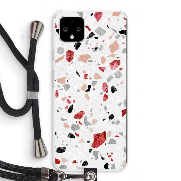 Terrazzo N°12: Pixel 4 XL Transparant Hoesje met koord