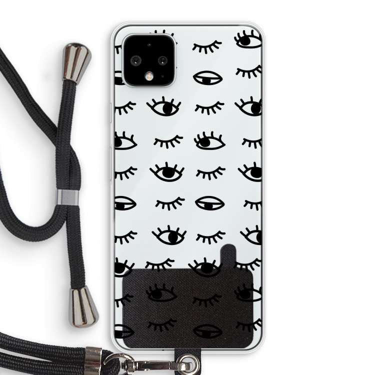 Eye pattern #2: Pixel 4 XL Transparant Hoesje met koord