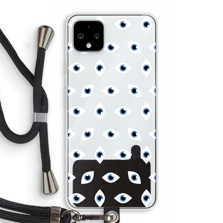 Eyes pattern: Pixel 4 XL Transparant Hoesje met koord