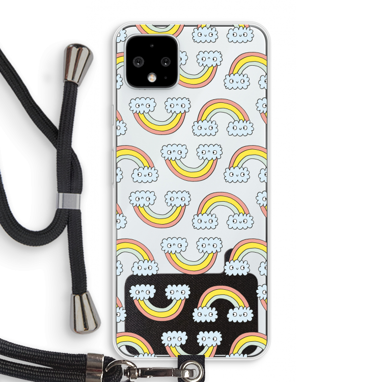 Regenboog: Pixel 4 XL Transparant Hoesje met koord