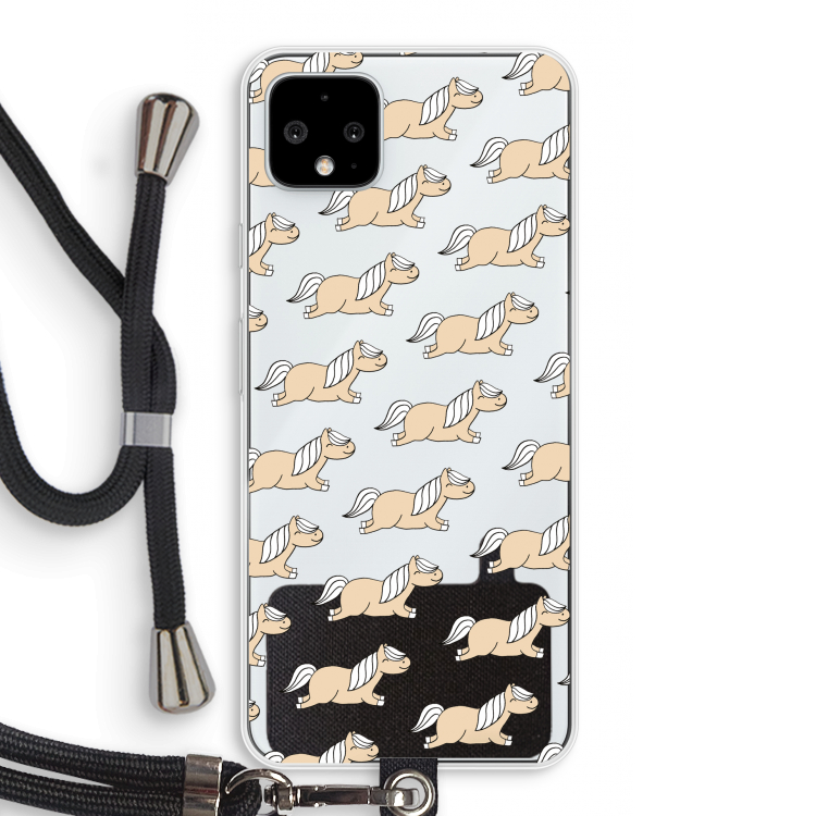 Ponys: Pixel 4 XL Transparant Hoesje met koord
