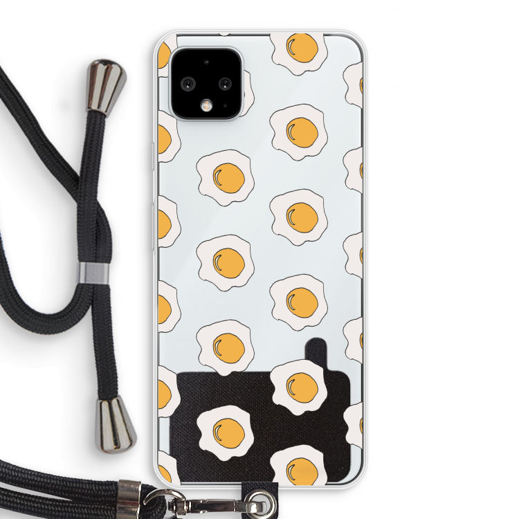 Bacon to my eggs #1: Pixel 4 XL Transparant Hoesje met koord