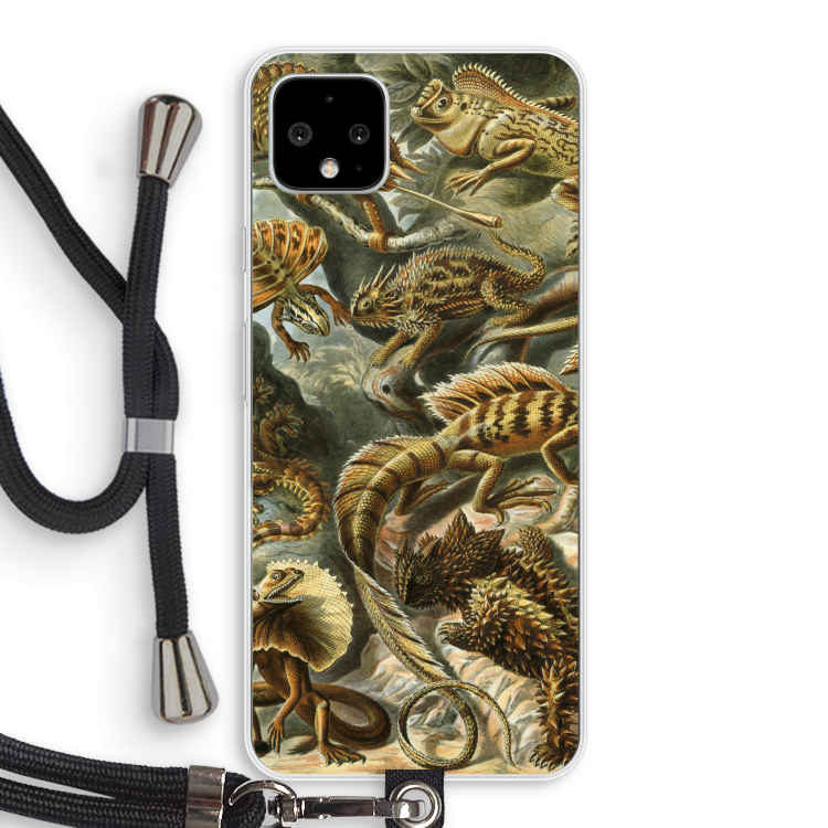 Haeckel Lacertilia: Pixel 4 XL Transparant Hoesje met koord