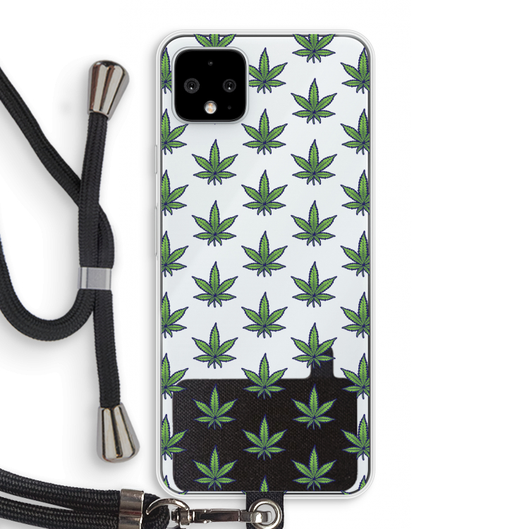 Weed: Pixel 4 XL Transparant Hoesje met koord