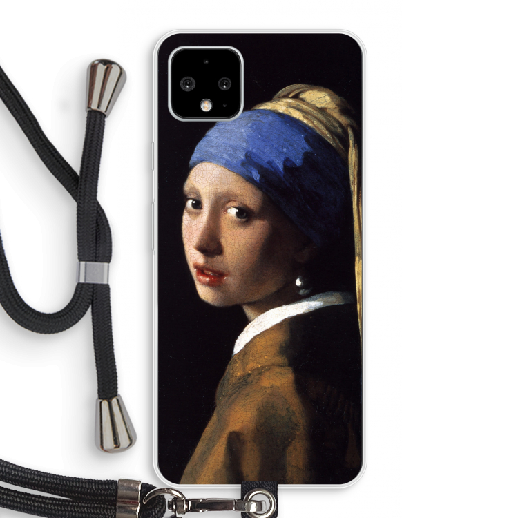 The Pearl Earring: Pixel 4 XL Transparant Hoesje met koord