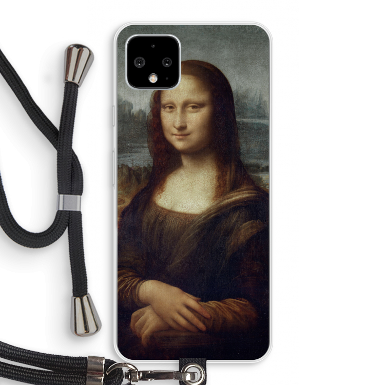 Mona Lisa: Pixel 4 XL Transparant Hoesje met koord