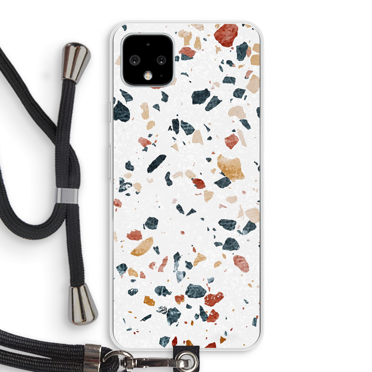 Terrazzo N°4: Pixel 4 XL Transparant Hoesje met koord