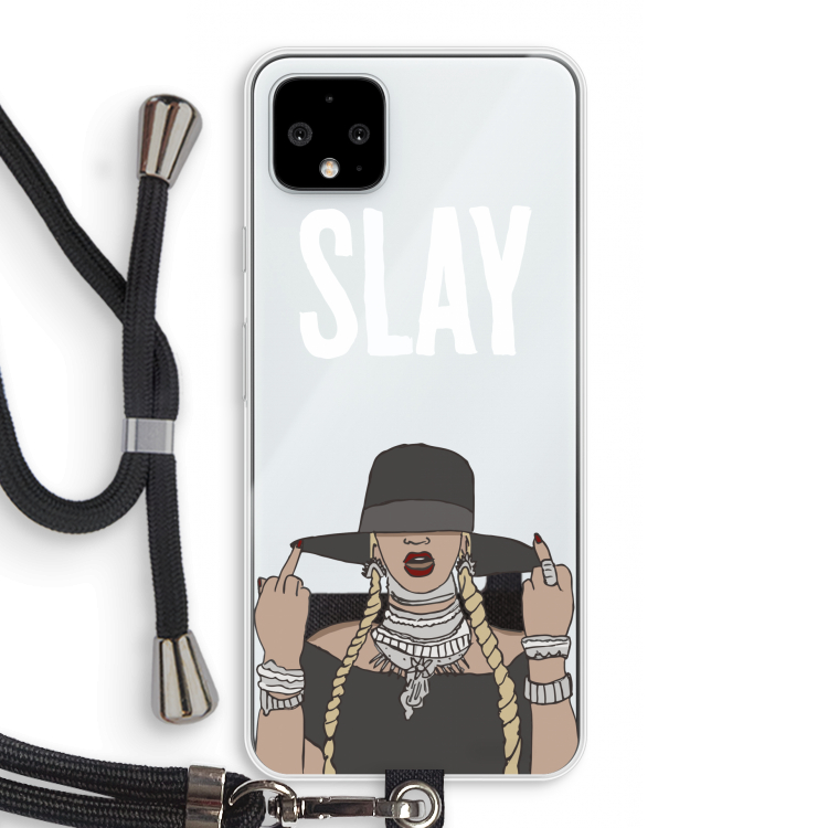 Slay All Day: Pixel 4 XL Transparant Hoesje met koord