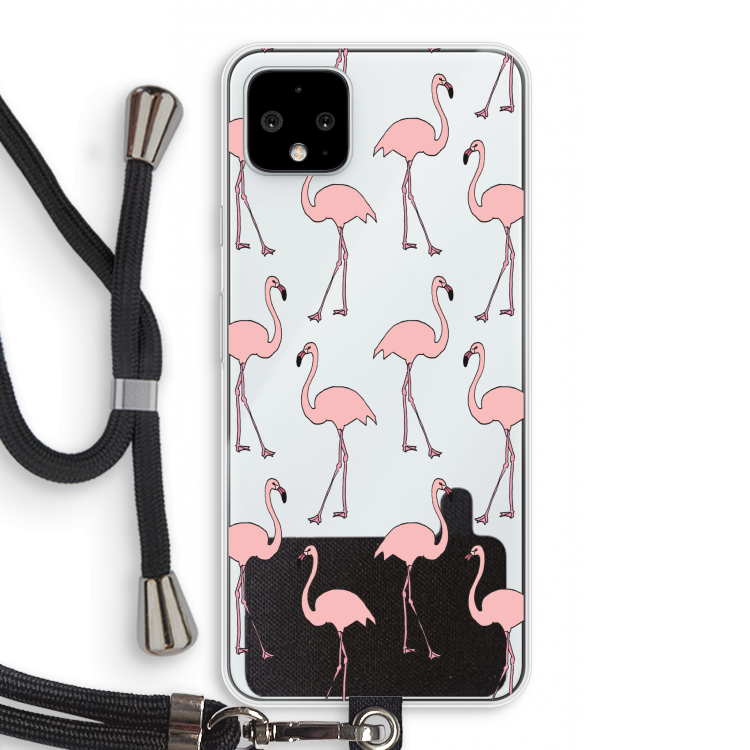 Anything Flamingoes: Pixel 4 XL Transparant Hoesje met koord