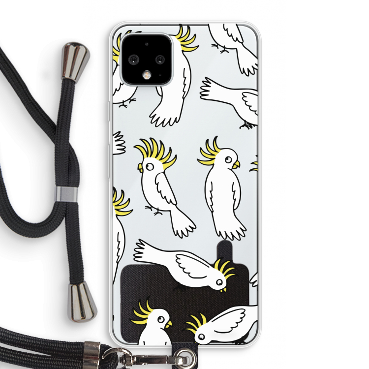 Papegaai: Pixel 4 XL Transparant Hoesje met koord