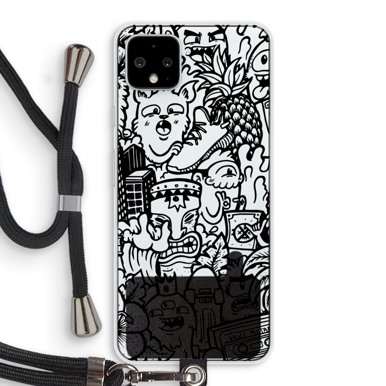 Vexx Black Mixtape: Pixel 4 XL Transparant Hoesje met koord