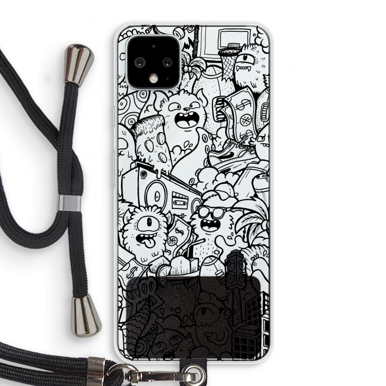 Vexx Black City : Pixel 4 XL Transparant Hoesje met koord