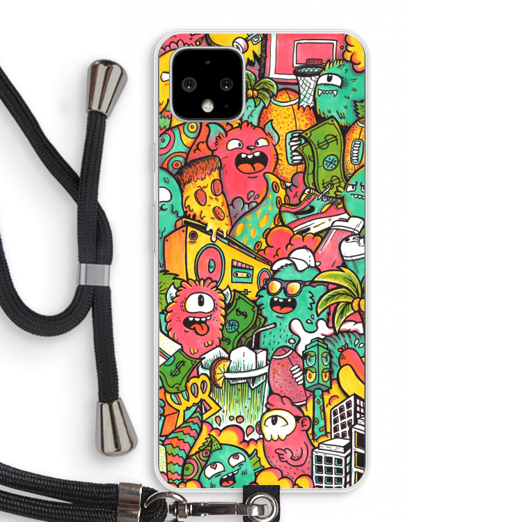 Vexx City: Pixel 4 XL Transparant Hoesje met koord