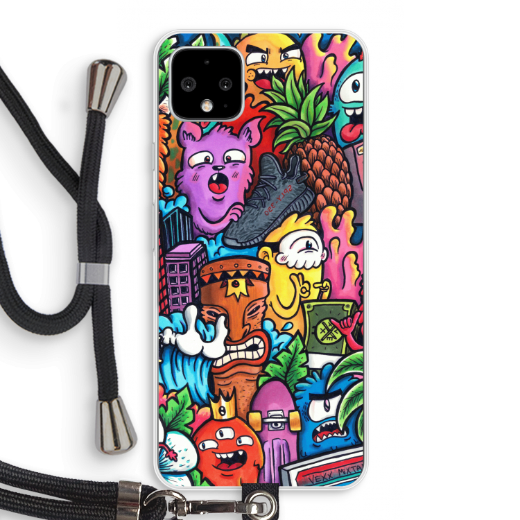 Vexx Mixtape: Pixel 4 XL Transparant Hoesje met koord