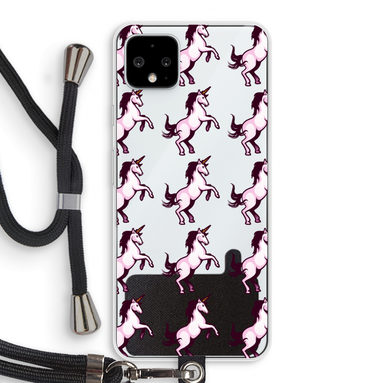 Musketon Unicorn: Pixel 4 XL Transparant Hoesje met koord