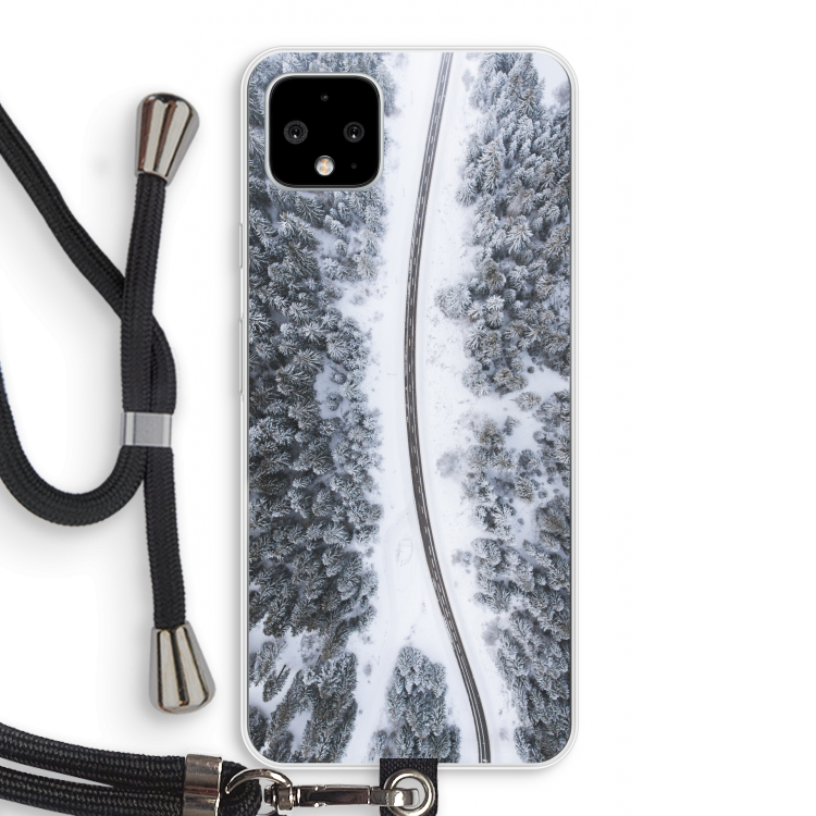 Snøfall: Pixel 4 XL Transparant Hoesje met koord