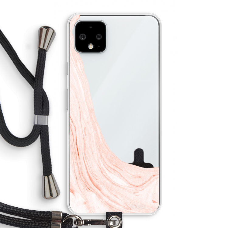 Peach bath: Pixel 4 XL Transparant Hoesje met koord