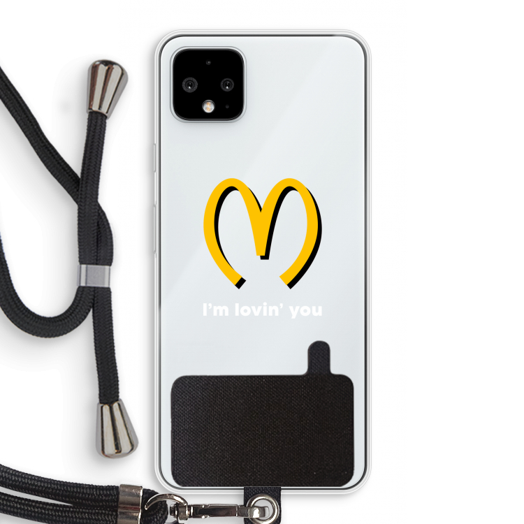 I'm lovin' you: Pixel 4 XL Transparant Hoesje met koord