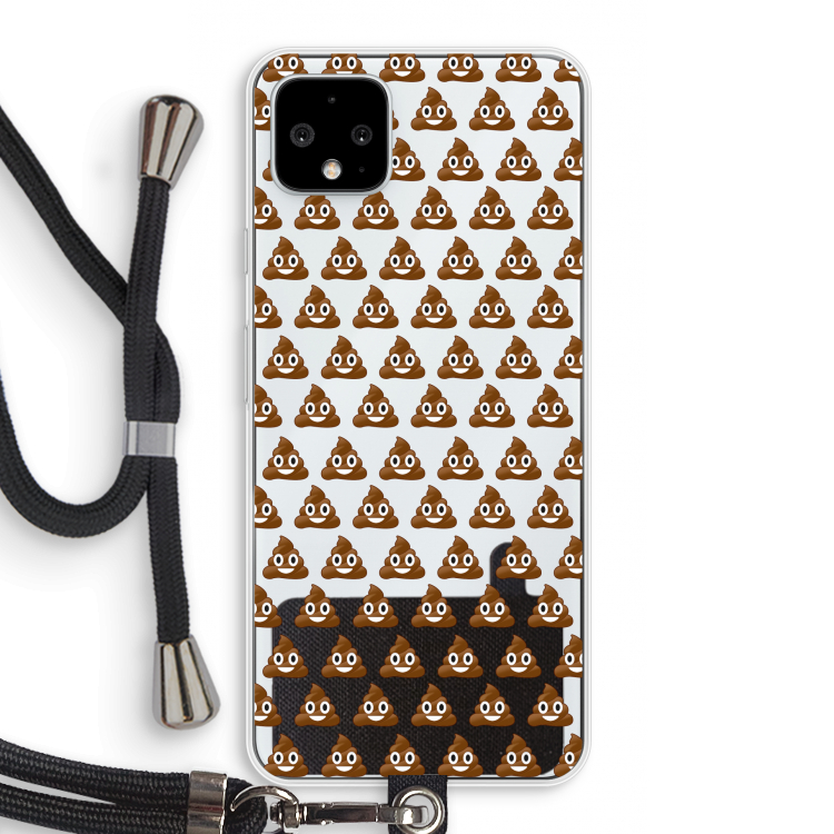 Poop emoji: Pixel 4 XL Transparant Hoesje met koord
