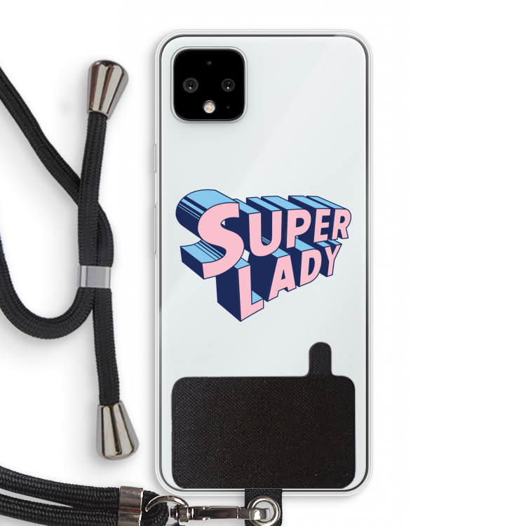 Superlady: Pixel 4 XL Transparant Hoesje met koord