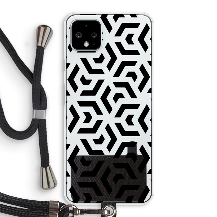 Crazy pattern: Pixel 4 XL Transparant Hoesje met koord