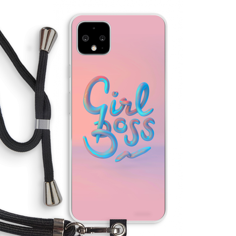 Girl boss: Pixel 4 XL Transparant Hoesje met koord