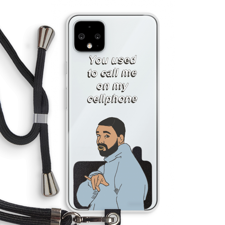 Hotline bling: Pixel 4 XL Transparant Hoesje met koord