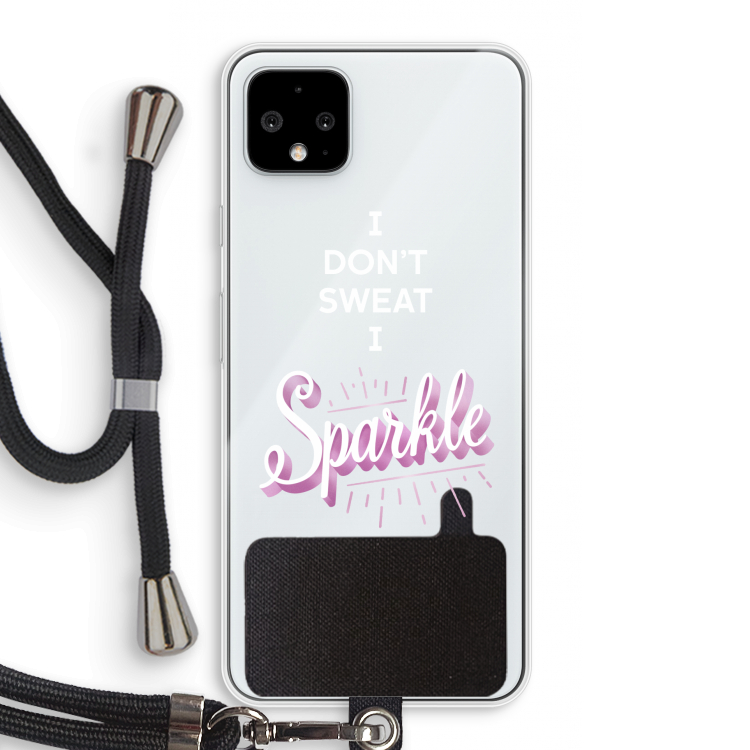 Sparkle quote: Pixel 4 XL Transparant Hoesje met koord