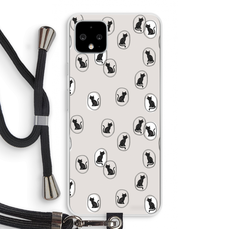 Miauw: Pixel 4 XL Transparant Hoesje met koord