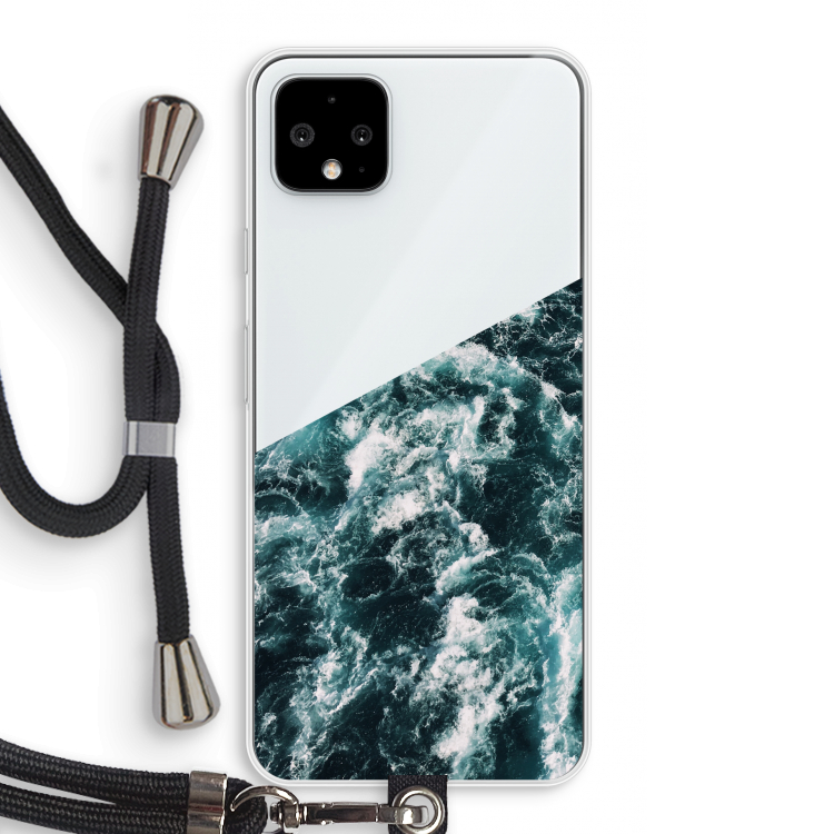 Zee golf: Pixel 4 XL Transparant Hoesje met koord