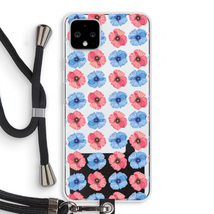 Klaproosjes: Pixel 4 XL Transparant Hoesje met koord