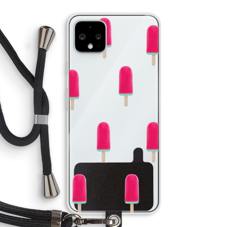 Waterijsje: Pixel 4 XL Transparant Hoesje met koord