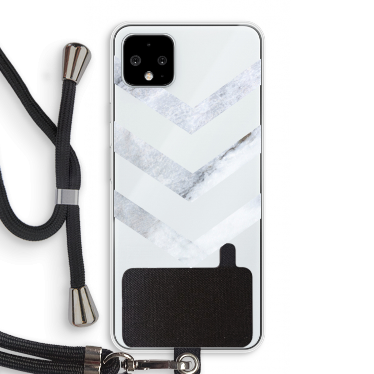 Marmeren pijlen: Pixel 4 XL Transparant Hoesje met koord