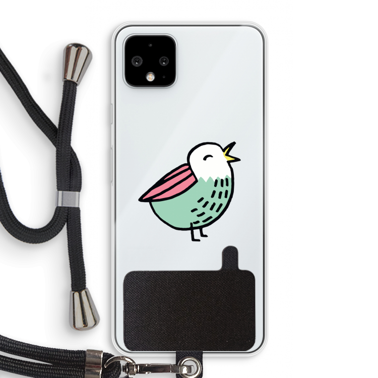 Birdy: Pixel 4 XL Transparant Hoesje met koord
