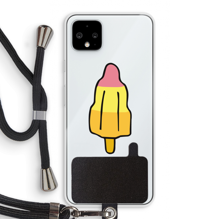 Raketijsje: Pixel 4 XL Transparant Hoesje met koord