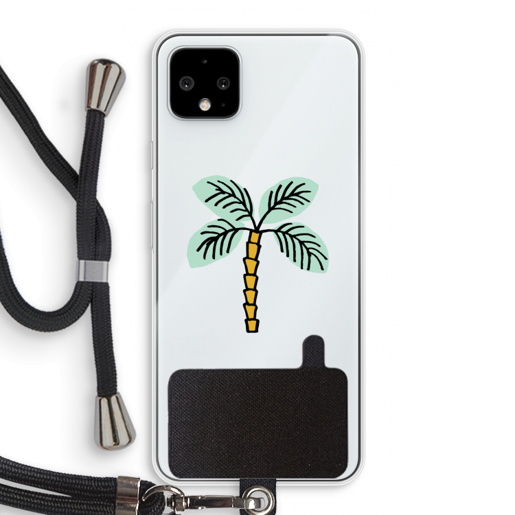 Palmboom: Pixel 4 XL Transparant Hoesje met koord