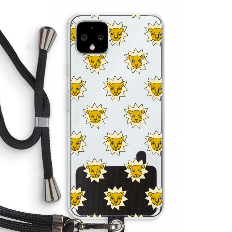 Leeuwenkoppen: Pixel 4 XL Transparant Hoesje met koord