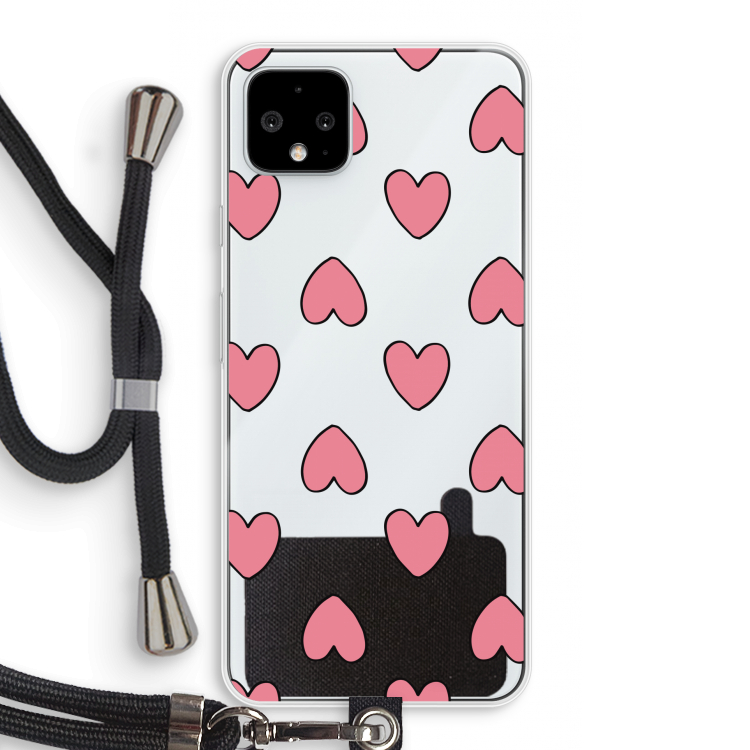 Ondersteboven verliefd: Pixel 4 XL Transparant Hoesje met koord