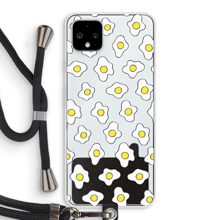 Spiegeleitjes: Pixel 4 XL Transparant Hoesje met koord